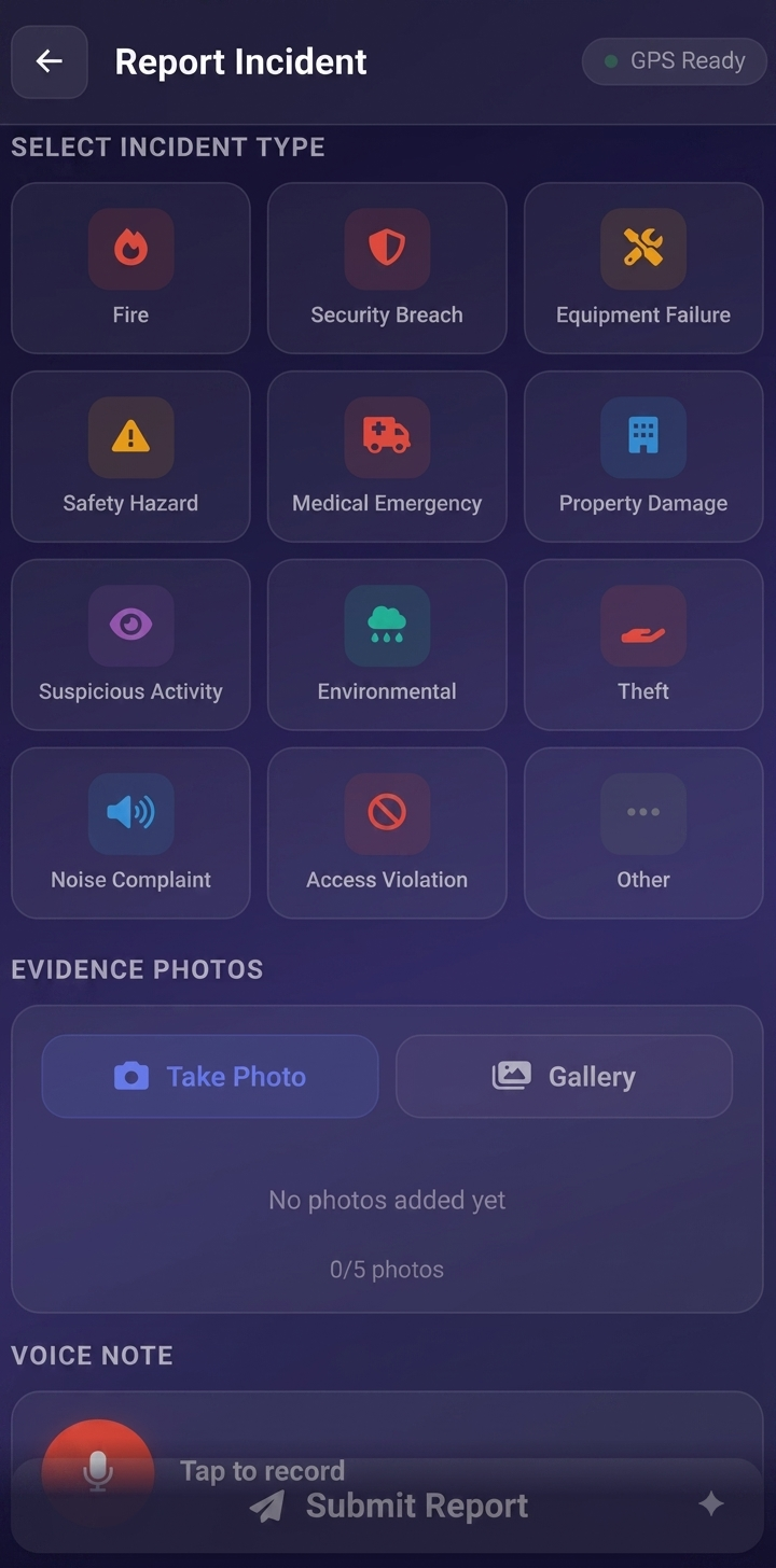 EKAMA Mobile App — Incident Reporting