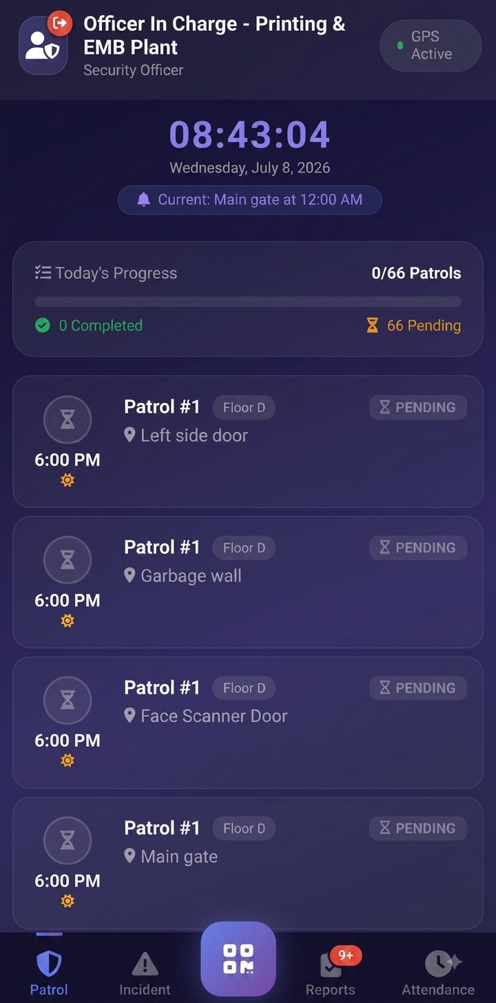 EKAMA Mobile App — QR Checkpoint Scanning
